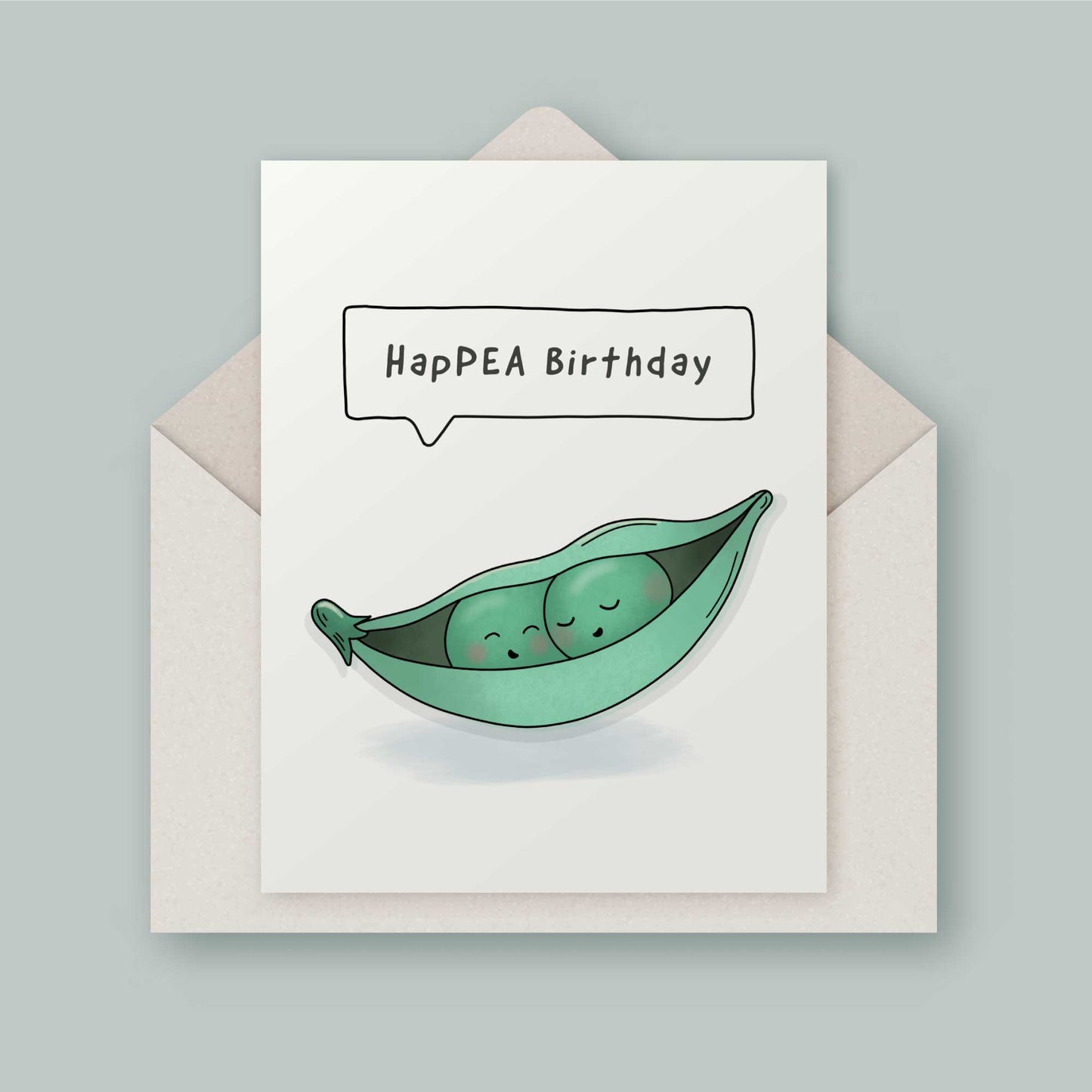 Cute Pea Pod Birthday Card