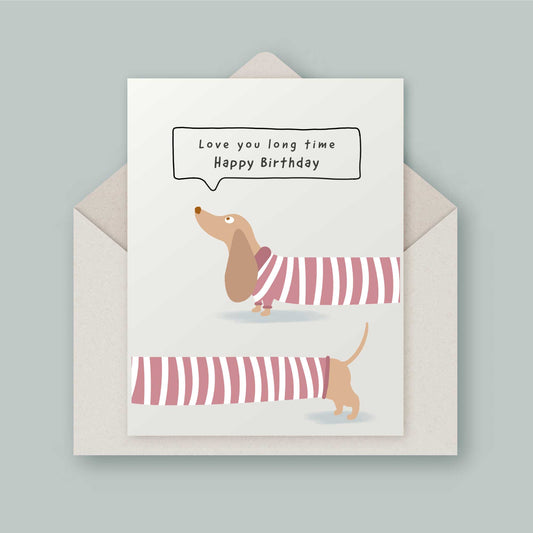 Dachshund sausage dog birthday card
