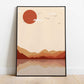 Orange Scenic Desert & Lake Landscape | Poster Decor Wall Art Print | A2 A3 A4