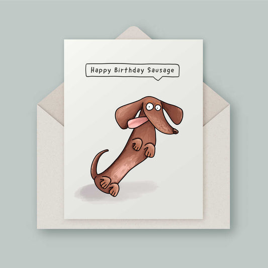 Sausage dachshund wiener dog birthday card