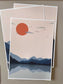 Navy Blue Scenic Desert & Lake Landscape | Poster Decor Wall Art Print | A2 A3 A4