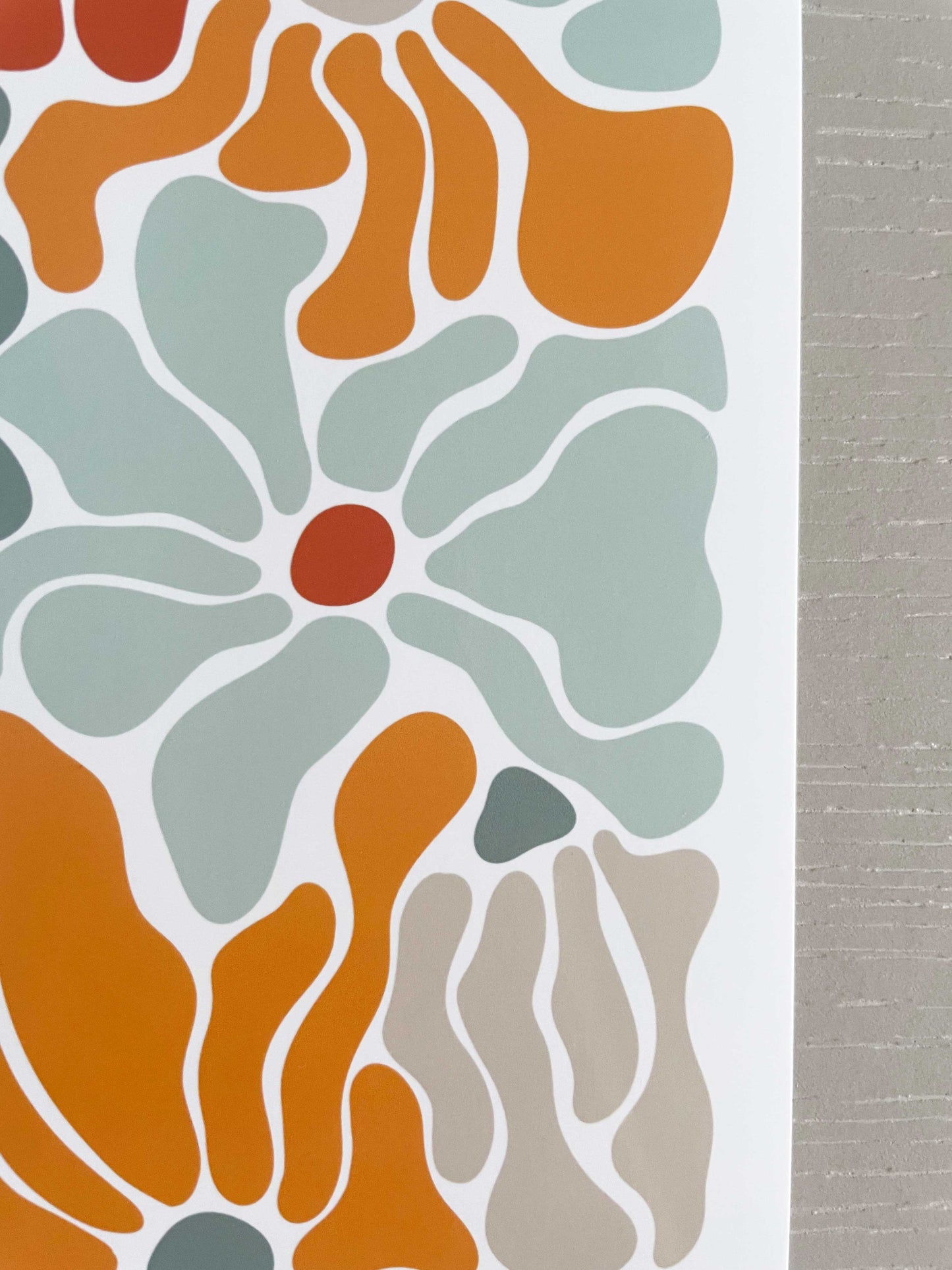 Matisse Retro Flower Power Abstract Summer Florals Print | Wavy Botanical Wall Art | Modern Flower Decor Gallery Poster
