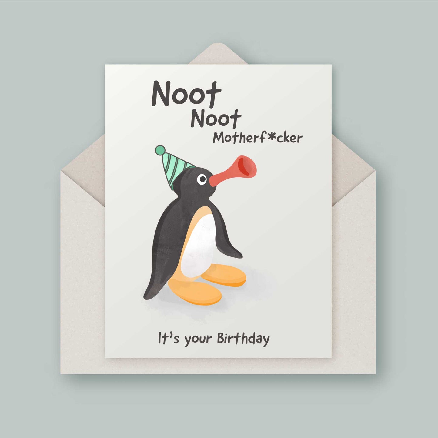 Nostalgic funny Pingu birthday card - Noot Noot it's your birthday